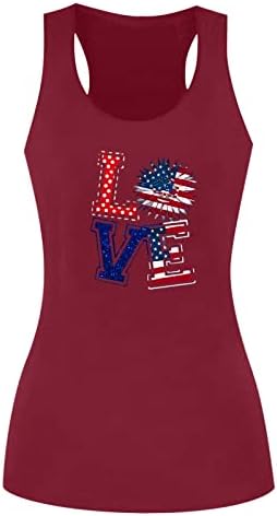 Дамски Блузи на Бретелях 4 юли, Патриотическая Тениска с Американския Флаг, на Новост, Графични Тениски, Летен Камуфляжный Жилетка, Ежедневни Майк