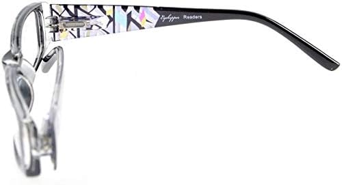 Eyekepper 5-Pack Стилен външен вид Кристални лък тел Aeropittura С кутия пролетта Панти Дамски Очила За четене + 1,5