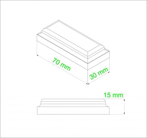 NorthStarModels Правоъгълна Дървена поставка за дисплея на 70 x 30 x 15 мм (черно гланц)