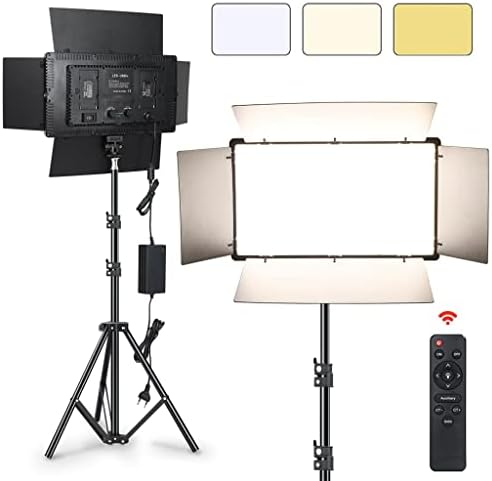 QUUL Led Панел за Видеоосвещения EU Plug US Адаптер 3200 K-56000 K Дистанционно Управление, Осветление за Фотография студио за директно излъчване (Цвят: D, размер: 1,5 м)