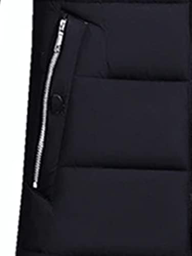 Якета OSHHO за жените - Мъжко Пуховое палто с яка-часова Borg на мълния (Цвят: черен Размер: X-Large)