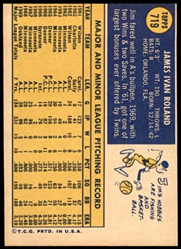 1970 Topps 719 Джим Роланд Оукланд Атлетикс (Бейзболна картичка) ДОБРА атлетика