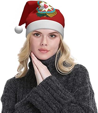 ЗАЛТАС Емблемата на Азербайджан Коледна шапка за възрастни удобни Меки шапки на Дядо Коледа за Коледа, Нова година, празнични