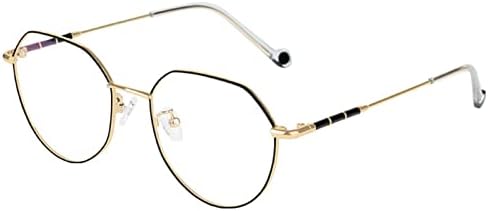 Дамски очила за четене GHARAZ Metal Blue, блокер светлина, Модерен Леки Компютърни очила за четене (Цвят: черен