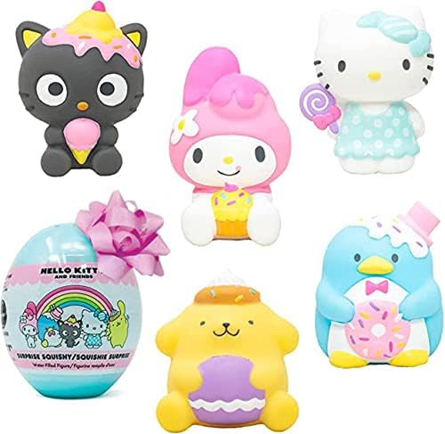 Hamee Sanrio Здравей Кити и приятели [Капсула за незрящи с изненада], Сладка плюшена играчка с пълнеж от вода [Торбички за подаръци за рожден ден, подаръци за партита, пълн