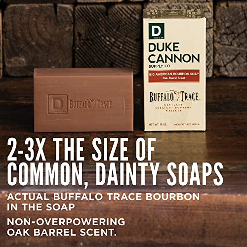Duke Cannon Компания за доставки на оръжия. Big American Bourbon Soap, 10 унции - Мъжки сапун от висок клас с аромат на дъбови бъчви, Направени с добавянето на Бъфало Трейс