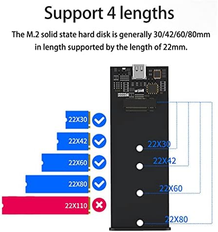 На външния корпус на Ssd ZSEDP M. 2 Порт USB Type-C USB 3.1 Корпус 10 gbps M. 2 Sata Корпуса на твърдия диск на Корпуса на твърдия диск (Цвят: M280F-NGFF)