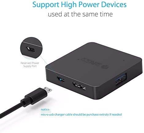n/a Суперскоростной 4-Портов USB хъб 3.0 е Преносим OTG-хъб USB Сплитер с порт захранване Micro B за преносими