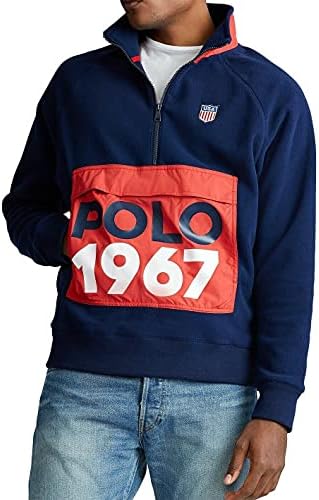 Мъжки hoody Polo Ralph Lauren с логото Quarter Zip, Newport Navy в Синьо, S