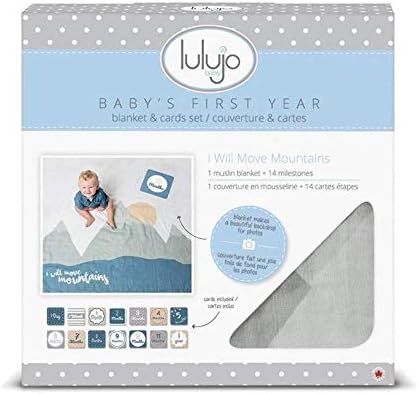Набор от одеяла и картички lulujo Baby's First Year Milestone | 40 см x 40 см (аз се отклоня планина)