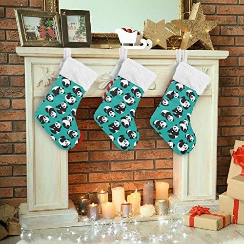 Коледни Чорапи ALAZA, Скъпа Малка Панда, Класически Персонализирани Големи Чорапи, Бижута за Семейни Тържества, декорация за партита, 1 опаковка, 17,7