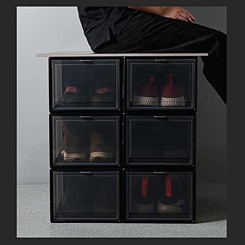 Голяма Прозрачна Пластмасова Кутия за обувки от 4 опаковки, Органайзер За съхранение, Прозрачна Пластмасова Кутия за обувки с капаци, Штабелируемая, Размерът на От?