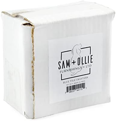 Влакчета SAM + Ollie от дърво и плочки - Комплект от 4 Издълбани Дървени Абсорбираща студени напитки или горещи от кафе