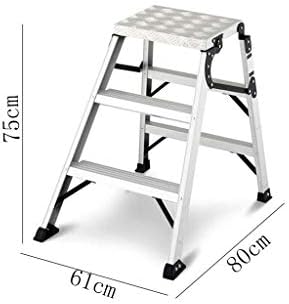 Стремянка от алуминиева сплав LIUYUNQ, Малка Стремянка-стремянка, столче за възрастни, Здрава Сверхпрочная Кафява Сгъваема Мини-стълба за Кухненски шкаф (Размер: 75 см)