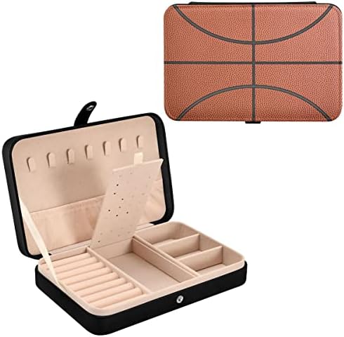 Кожена Ковчег За Бижута Кутия За Съхранение На Бижута Баскетбол За Пръстени, Обици Колиета