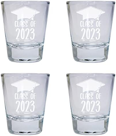 R and R внася кръгла чаша с надпис 2023 градушка по 2 унции (4 опаковки).