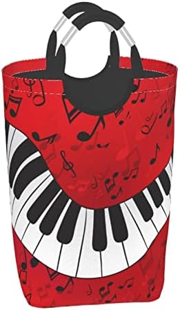 50л Квадратна Чанта За Съхранение на Мръсни Дрехи Сгъваема/С дръжка/Пиано За Музикални Ноти е Подходящ За Баня, Шкаф, Съхранение вкъщи, Пътуване