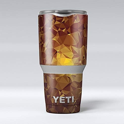 Дизайн Skinz Оранжево Геометричен V16 - Набор от винил опаковки със стикер на кожата, Съвместим с бокалами Yeti Rambler Cooler Tumbler