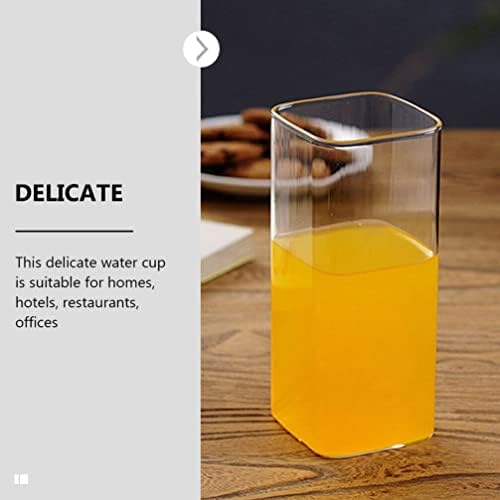 Cabilock 2 бр. Чаши за вода в Изчистен Стил, Творчески Чаши за напитки, Практични Стъклени Чаши за Напитки (400 мл)