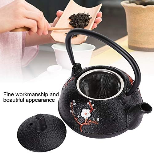 Чайник За чай, чайникът Печка с приготвяне на чай Японски Чугун Кана Без капак-Черен 10 грама