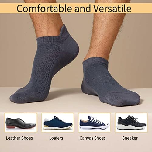 Мъжки чорапи FGZ No Show, 5 Чифта Чорапи до глезена за мъже 9-12 години, Тънки Памучни чорапи с дълбоко деколте