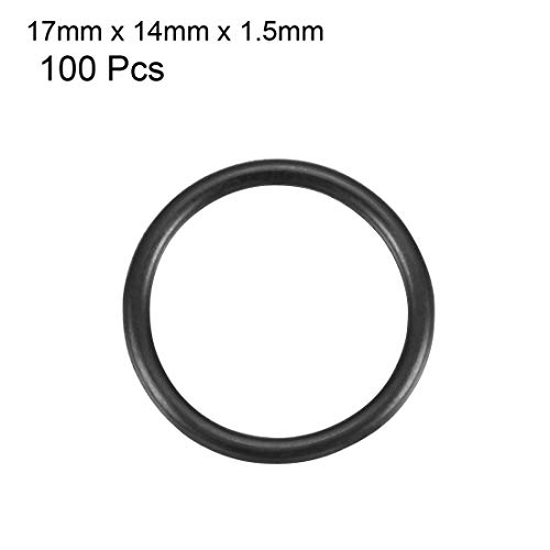 уплътнителни пръстени от нитриловой гума uxcell, диаметър 17 мм, ширина 14 мм, диаметър от 1,5 мм, Metric оборудване запечатване на уплътнението, Опаковка по 100