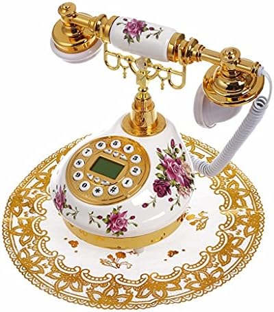 MXIAOXIA Антикварен Стационарен Телефон с Номер на поканата Дата, Часовник, Регулиране на Разговора, Без Батерия,