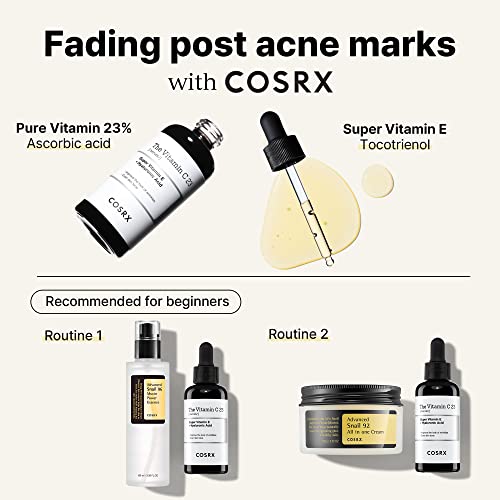 COSRX Възстановяване след акне - Овлажняващ крем с муцином охлюви 92% + Серум с витамин С 23%, Интензивно Хидратиране