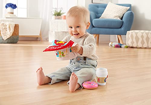 Подаръчен комплект за закуска В движение от Fisher-Price, 3 Сензорни играчки, които можете да вземете със Себе си за деца на възраст от 3 месеца и по-големи.