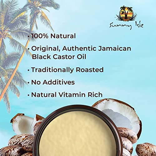 Sunny Isle Ямайское Черно Рициново масло Pure Butter, Кокосово / Кафяви, 8 Течни унции
