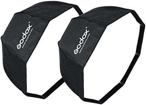 Преносим софтбокс Godox 95 см 37,5 инча Umbrella Octagon, Отразяващи Софтбокс, който е Съвместим за Godox TT600 TT685C TT685N TT685S V860II-C V860II-N Flash Softbox S-Type (2 бр.) (95 см/37 инча)