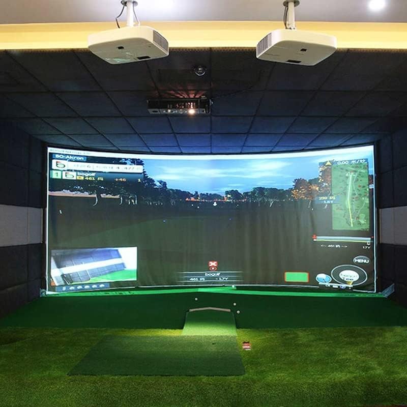 ZGJHFF Симулатор на топка за голф в Шок дисплей Прожекционен Екран Вътрешен Материал от бял плат Цел за упражнения по голф (Размер: 300X300 см)