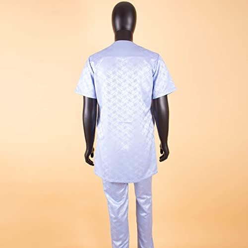 Спортен Костюм Мъжки Африкански Дрехи Дашики Блузи и Панталони Комплект от 2 теми Анкара Облекло Плюс Размера на Ежедневни
