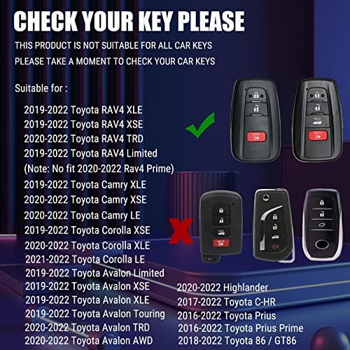 Прозрачен калъф-ключодържател от TPU Drosica Toyota, Цялостна защита, Ultralight материал, подходящ за смарт ключ Camry, RAV4 Highlander Avalon C-HR Prius, Corolla GT86 2018-2022