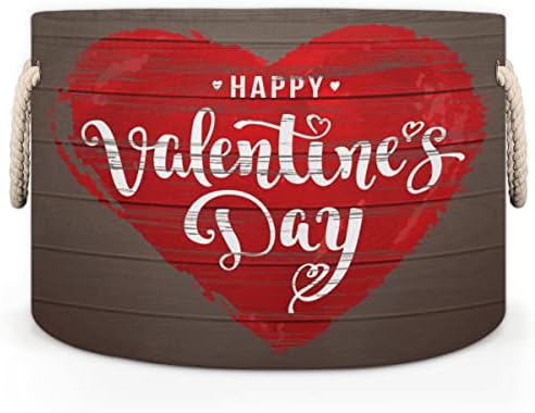 Ден на Свети Валентин, Форма на Сърце Любов, Големи Кръгли Кошници за съхранение, Кошница за дрехи с дръжки, Кошница за съхранение