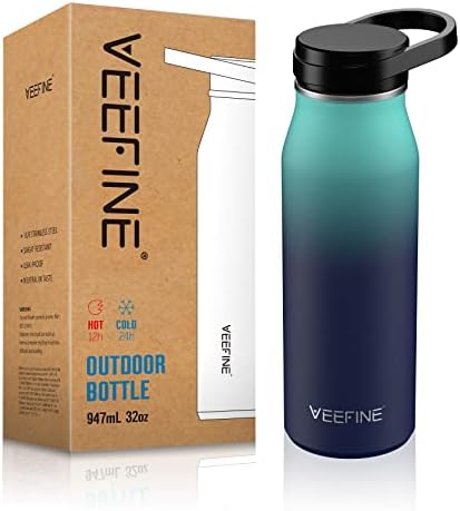 Бутилка за вода с изолация VeeFine, Метална Бутилка За Вода, Безопасни за съдомиялна машина, Бутилка за Вода