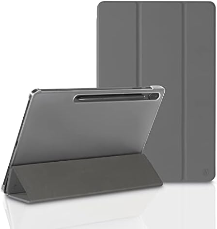 Калъф Hama за Samsung Galaxy Tab S7 FE/S7 + 12,4 инча (флип калъф за Samsung Tablet), Защитен калъф с функция стойка, Прозрачно Задната част на Магнитен капак, сив