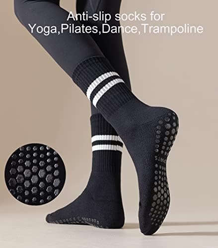 Дамски чорапи за Йога CHUNG, Памучни Нескользящие Чорапи с Дръжки, без хлъзгане за практикуване на Пилатес, Танци над