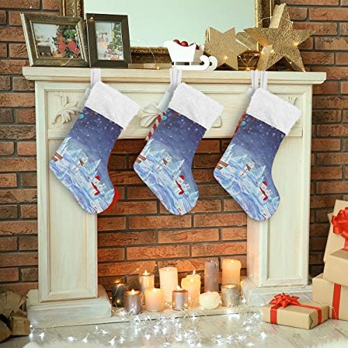 Коледни Чорапи ALAZA, Весела Коледа и Щастлива Нова Година, Класически Персонализирани Големи Чулочные Украса