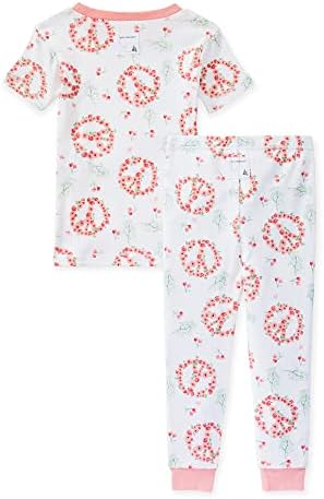 Пижами бърт Bees Бебе за малки момичета, Тениска и панталони, пижамный комплект от 2 теми, от органичен памук