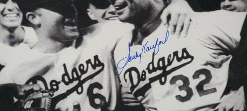 Санди Куфакс Подписа Снимка В рамка С Автограф на Dodgers Celebration JSA CC24421 - Снимки на MLB с автограф