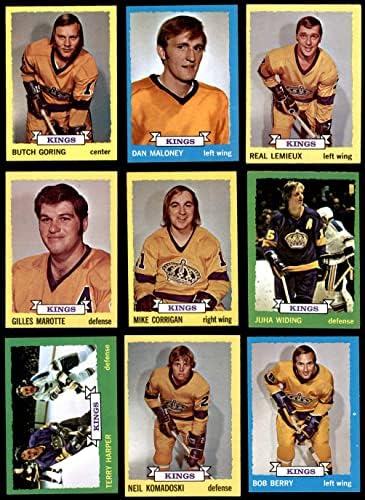 1973-74 Печели Лос Анджелис Кингс В екипа на сет Лос Анджелис Кингс - Хокей (сет) EX/MOUNT Кингс - Хокей на лед