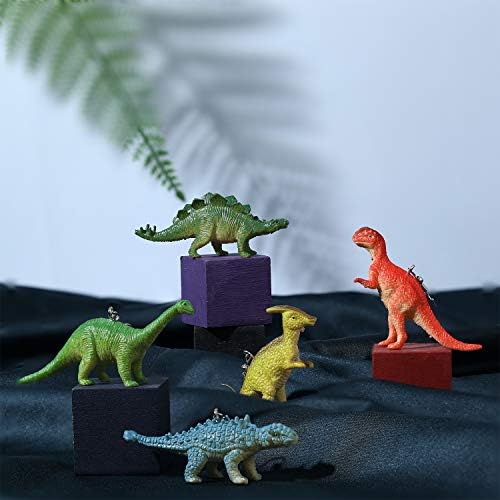 12 Чифта, Сет Обеци с Динозавром, Висящи Обеци с Динозавром от Смола, Красиви Цветни Висящи Обеци с Динозавром