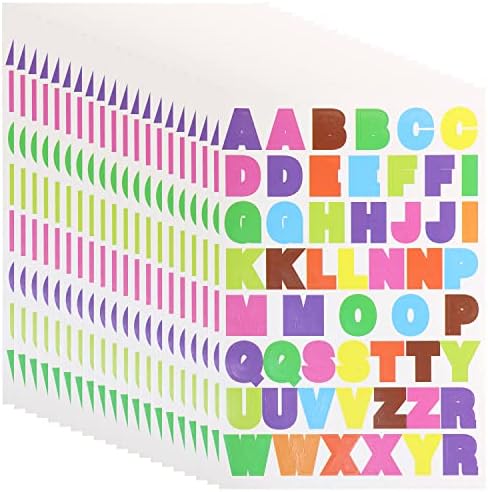 Shapenty 20 Листа Цветни Самозалепващи Етикети с букви от Азбуката за Поздравителни Картички, Подаръчни Етикети
