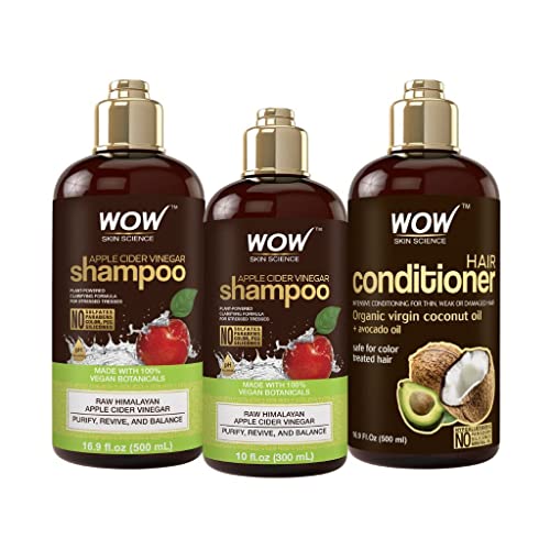Набор от шампоани и балсами за Wow Skin Science с ябълков оцет и масло, кокосово и от авокадо - Набор от Нежни шампоани за мъже и жени - Шампоан за растеж на косата от изтъняв?