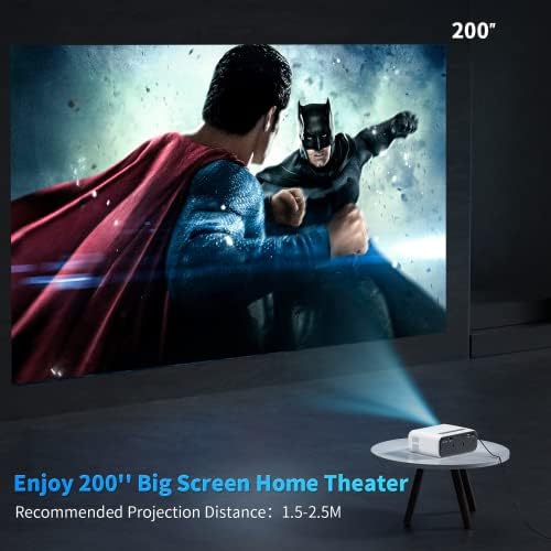 Toperson 5G WiFi Мини за Домашно видео проектор, поддръжка на 1080P 7500LM 200Преносими Проектора за кино за
