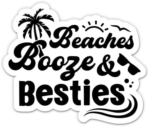 Стикер за плажната алкохол и шаферките - 5 Стикер за лаптоп - Водоустойчив винил за колата, телефон, Бутилки с вода - Стикер за пътуване в почивка за момичета