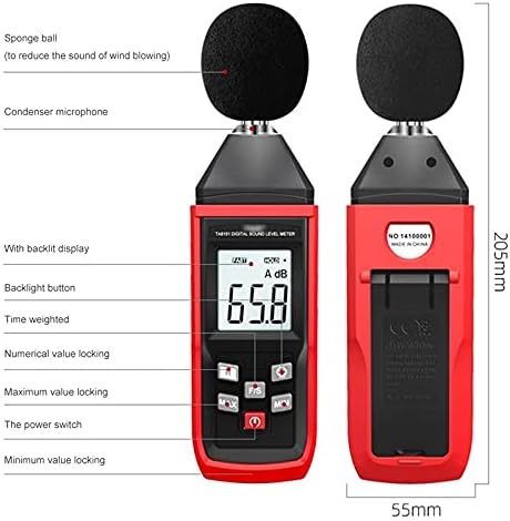 JIESEING Цифров Измерител на Нивото на Звука Тестер Шум Детектор на Шума Дребен Монитор 30-130 db Цифров Аудио Измервателен