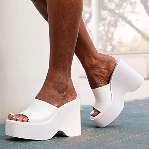 WASERCE Рибар сандали жени, мода лято дамски сандали плътен цвят-голям е размерът на платформата, танкетке висок ток с отворени пръсти секси стил гумени сандали Дамски