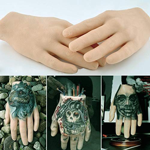 Autdor Tattoo Practice Hand - Силиконова Татуировка Премиум-клас За практикуване на кожата на Лявата ръка, Изкуствена Татуировка,